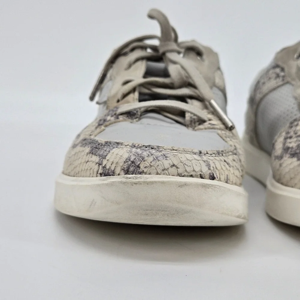 Cole Haan Grand Crosscourt Snakeskin Leather Shoes Grey 9B Python Sneakers‎